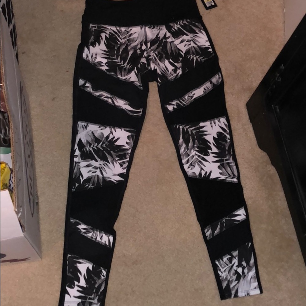 NEW** black and white mesh leggings